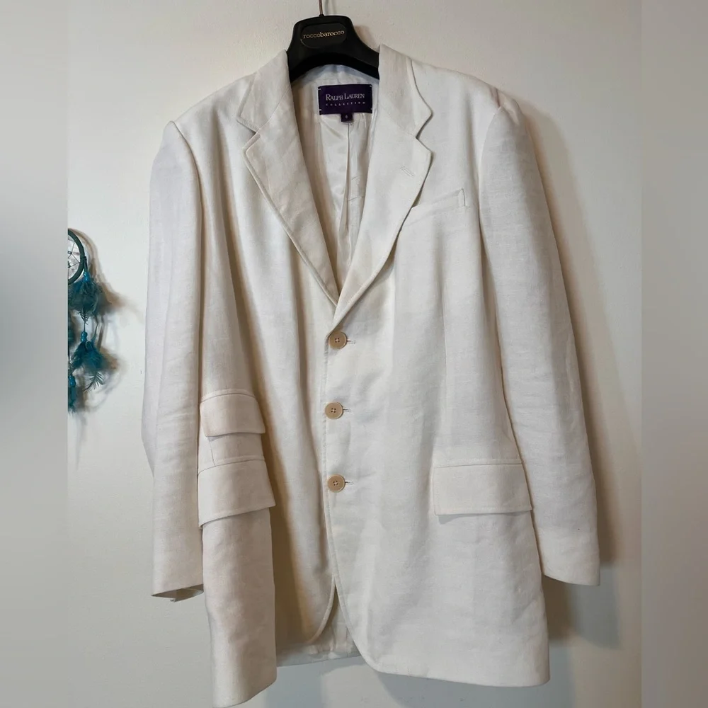 Ralph Lauren Purple Label White Blazer Size 8 - Picture 2 of 4
